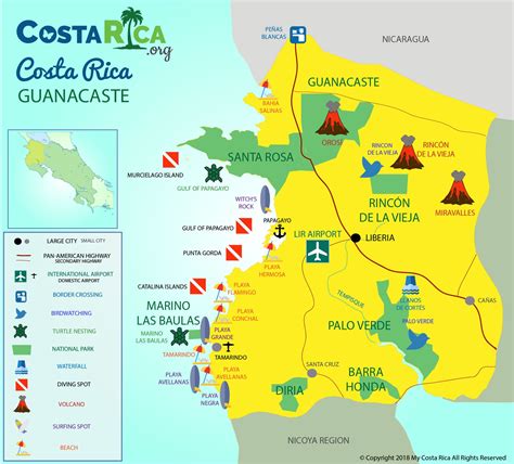 costa rica map with resorts